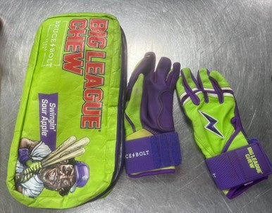 Used Bruce Bolt Big League Chew BB/SB Batting Gloves None SM 11497-S000154921