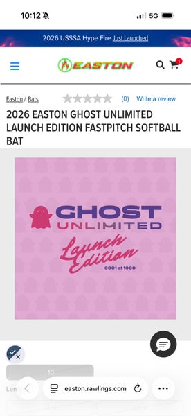 2026 Easton Ghost Unlimited *** Launch Edition *** 0/1000