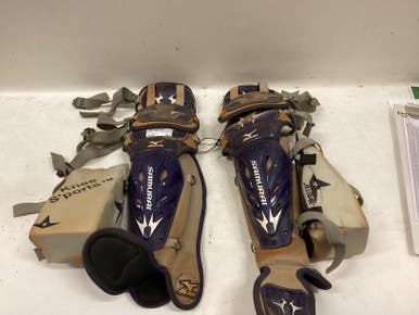 Used Mizuno SAMURAI BLUE Catchers Leg Guards Navy Blue Youth 11725-S000496379