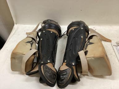 Used Champro AIR TECH SYSTEM Catchers Leg Guards Black Youth 11725-S000496378