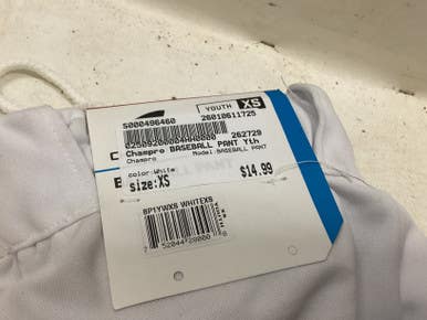 Used Champro BASEBALL PANT BB/SB Pant Boys White XS 11725-S000496460
