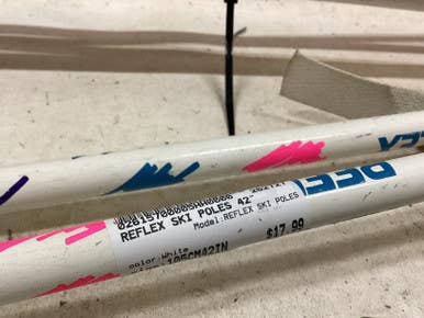 Used REFLEX SKI POLES Womens DH Ski Pole White 105 cm / 42 in 11725-S000496456