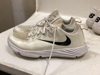 Used Nike LUNARLON TURFS LAX Cleats Mens White Senior 8.5 11725-S000496471