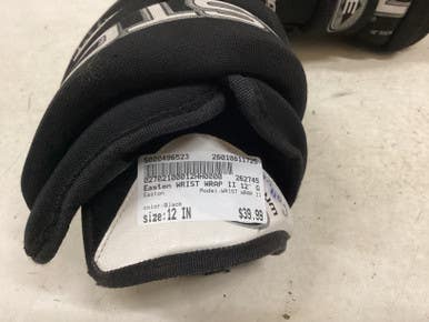 Used Easton WRIST WRAP II Senior Gloves Black 12" 11725-S000496523