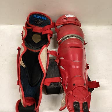 Used Easton PRO X 15PLUS Catchers Leg Guards Red Adult 11725-S000495890