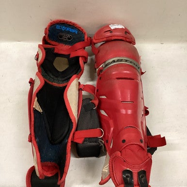 Used Easton PRO X 15PLUS Catchers Leg Guards Red Adult 11725-S000495890