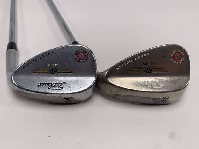 Titleist Vokey Spin Milled Chrome 2009 Wedge Set 54*14 56* 8 Wedge Steel Mens RH