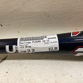 Used Rawlings PLASMA BB/SB T-Ball Bat 24" 11725-S000496206