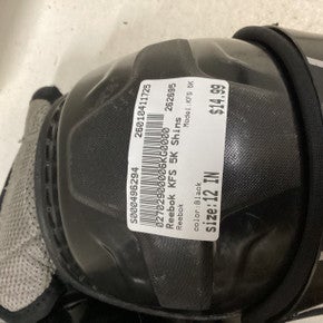 Used Reebok KFS 5K Junior Shin Guards Black 12" 11725-S000496294