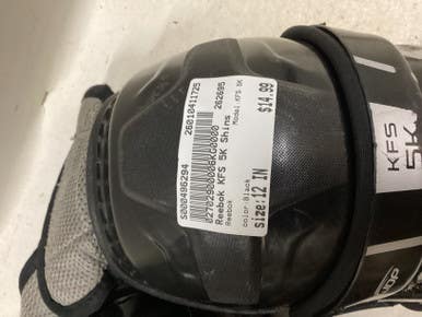 Used Reebok KFS 5K Junior Shin Guards Black 12" 11725-S000496294