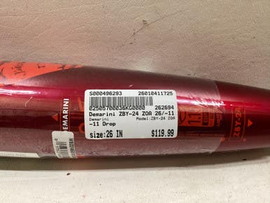 Used Demarini ZBY-24 ZOA BB/SB USSSA 2 3/4 Bat 26" 11725-S000496293