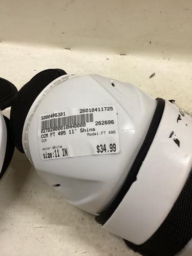 Used CCM FT 495 Junior Shin Guards White 11" 11725-S000496301