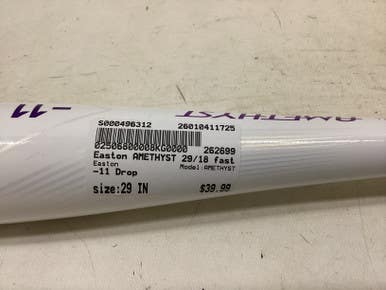 Used Easton AMETHYST BB/SB Fastpitch Bat 29" 11725-S000496312