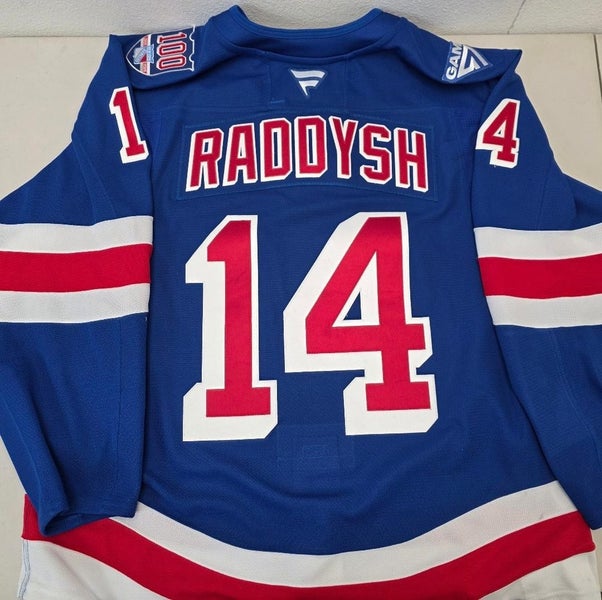 Rangers TAYLOR RADDYSH Game Used "HAT TRICK" Hockey JERSEY 2025-26 Season Set 1