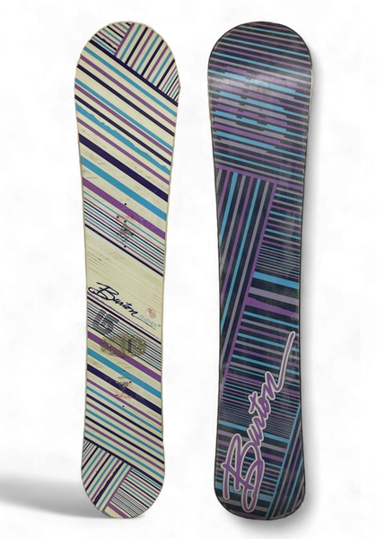 BURTON "FEATHER" SNOWBOARD (PRE-OWNED) 153CM + ALTITUDE "RIDER" SNOWBOARD BINDINGS S/M (WHITE)