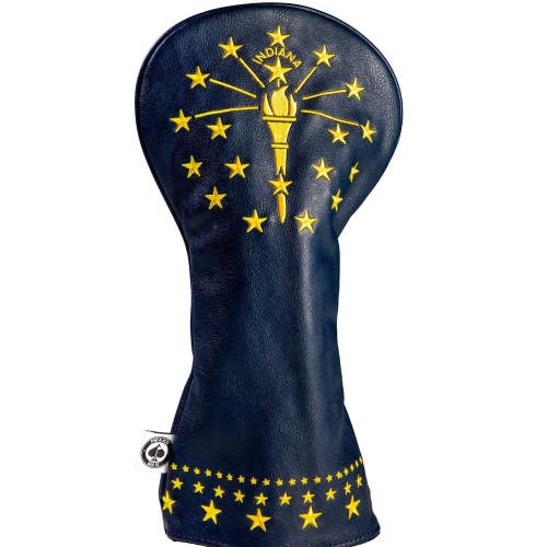 Pins And Aces Golf Indiana State Flag - Driver Cover Synthetic Leather NEW
