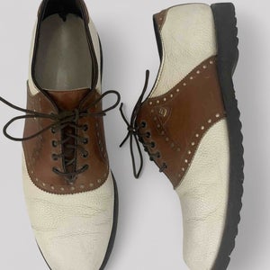 Footjoy Classics Golf Shoes 55236 Spikeless 10 B White & Brown