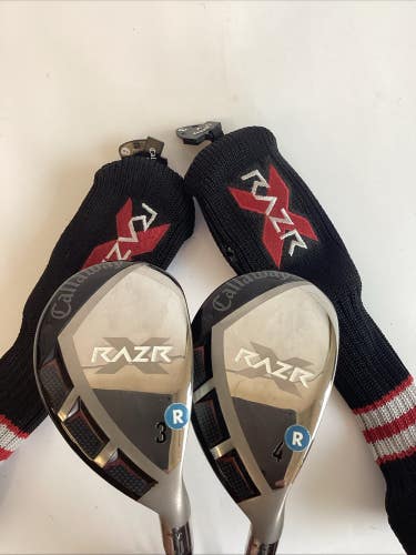 Callaway RAZR X Hybrids Set 3-21* And 4-24* With Regular Graphite Shafts VGC