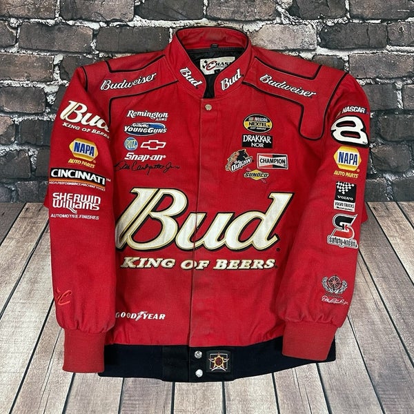 Vintage NASCAR Jacket Mens Large BUD King of Beers JH Design Chase Earnhardt