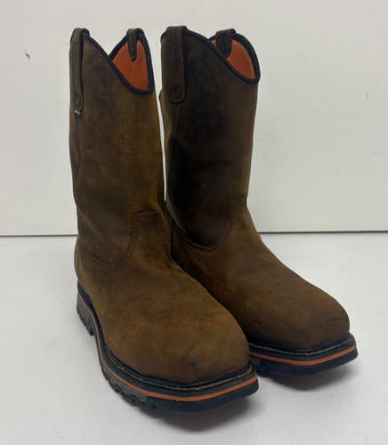 Timberland PRO True Grit Brown Leather Boa-Coiler Safety Toe Work Boots US 10.5