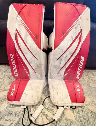 Intermediate Large Bauer Vapor X5 Pro Goalie Leg Pads Pro Stock (Used) 32+
