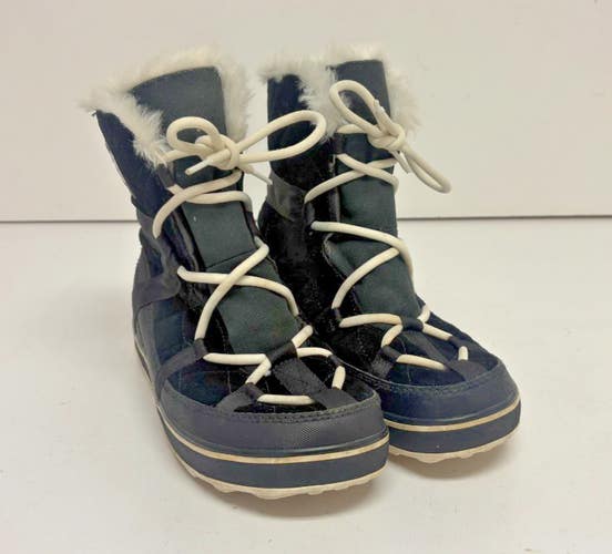 Sorel Glacy Explorer Shorty Waterproof Black Suede Leather Snow Boots US 9 EU 40