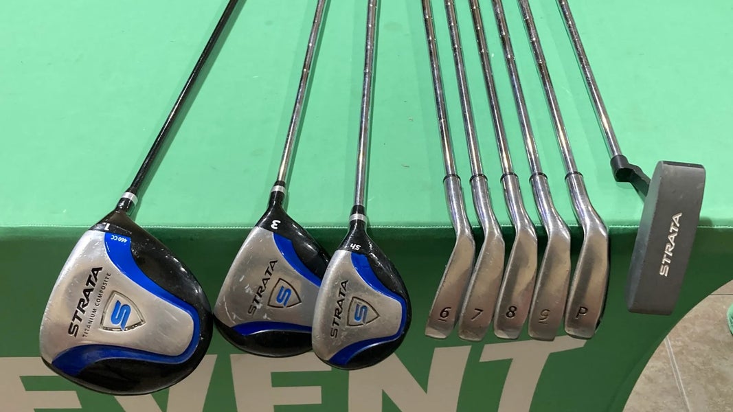 Used Men’s Strata Complete Starter Set | R Flex | DR, 3W, 5HY, 6i-9i, PW, Putter
