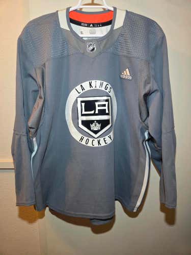 LA Kings Joe Hicketts Gray Adidas MiC NHL Hockey Practice Jersey Size 56