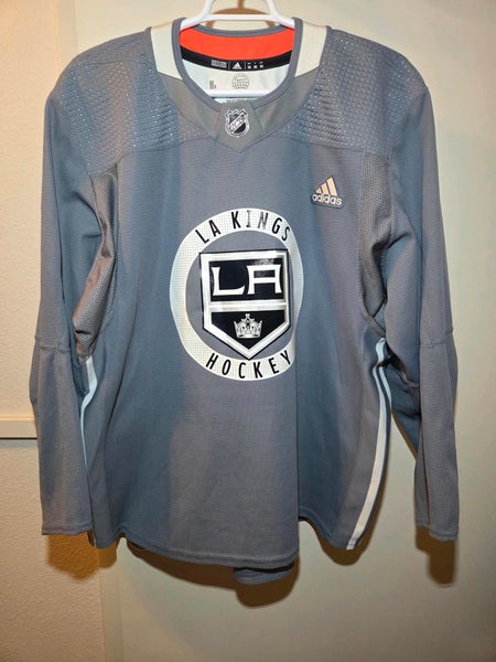 LA Kings Joe Hicketts Gray Adidas MiC NHL Hockey Practice Jersey Size 56