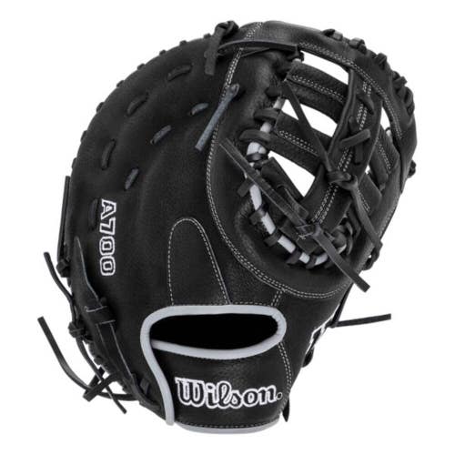 Wilson A700 Black/Silver/White 12.00" Baseball 1st Base Mitt WBW10163712