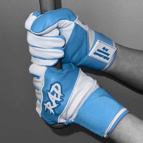 Ridiculously Awesome Drip Batting Gloves - Sky High Blue & White