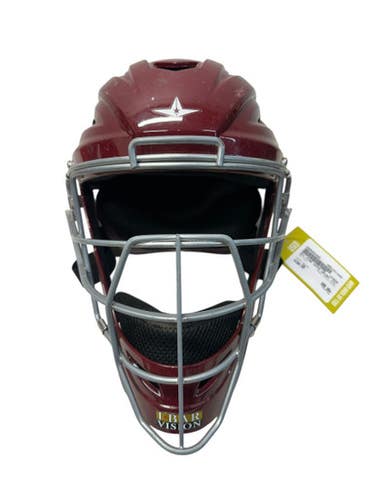Used All Star CATCH HELMET Catchers Helmet w/Mask Maroon SM 11835-S000203360