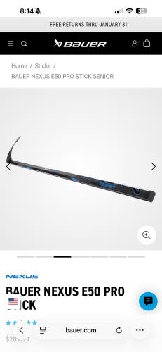Senior Bauer Nexus E5 Pro Right Handed Hockey Stick 77 Flex (Used)