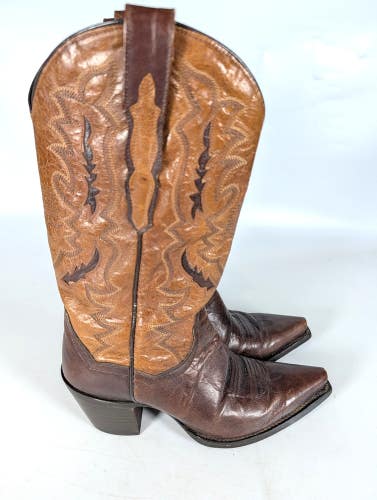 Dan Post Womens Cowboy Boots Brown Leather Western Size 7M