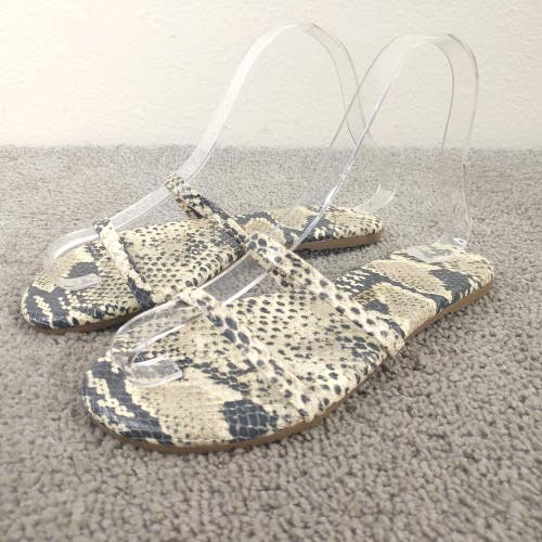 Tkees Gemma Sandals Womens Size 5 Shoes Snake Print Leather Flats 2 strap