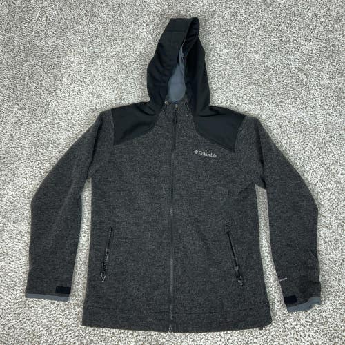 Columbia Jacket Mens Medium Gray Hooded Omni-Heat Omni-Wind Block Full Zip Top
