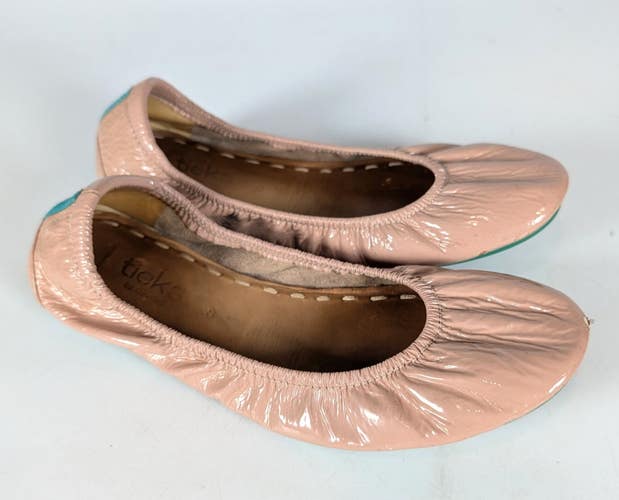 Tieks By Gavriele Beige Nude Leather Comfy Balletcore Chic Flats Shoe Size 8
