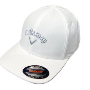 NEW 2025 Callaway Golf Stretch Fit White Fitted S/M Hat/Cap