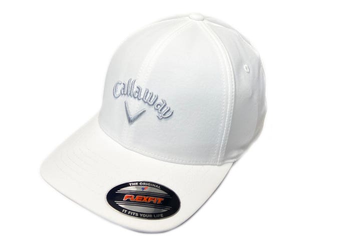 NEW 2025 Callaway Golf Stretch Fit White Fitted S/M Hat/Cap