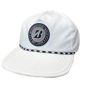 NEW Bridgestone Crusher White Adjustable Snapback Golf Hat/Cap