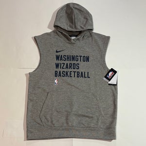 Gray Men's LT Nike Sweatshirt Nike NBA Engineered Washington Wizards Sleeveless Hoodie FB5992-040
