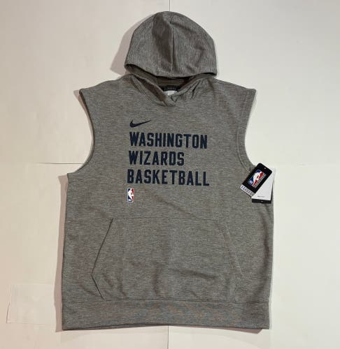 Gray Men's LT Nike Sweatshirt Nike NBA Engineered Washington Wizards Sleeveless Hoodie FB5992-040