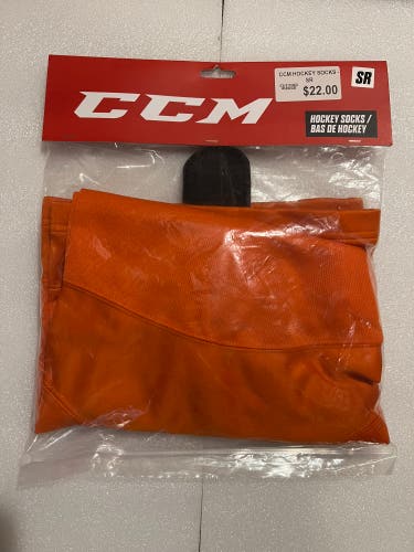 Orange Senior Large CCM SX6000 Socks (New)