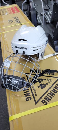 Used Bauer SM Helmet Cage Combo White SM 11497-C000154934