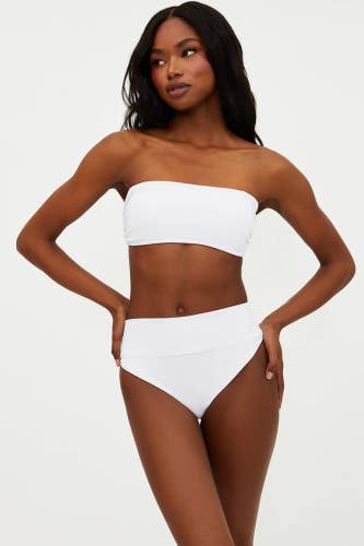 Beach Riot Kelsey Bikini Top Women's XS White Stretch Removable Straps GBO965