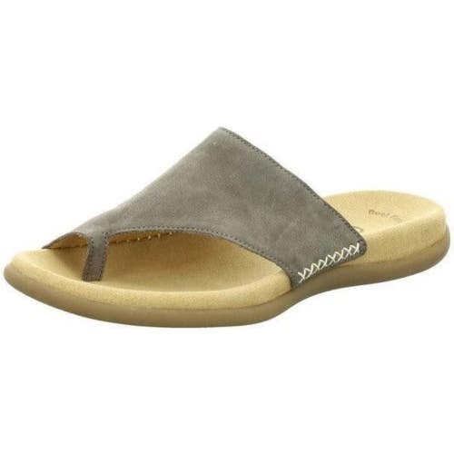 Gabor Lanzarote Thong Women's 9.5 Green Leather Slip On Toe Post Sandals RHS6033