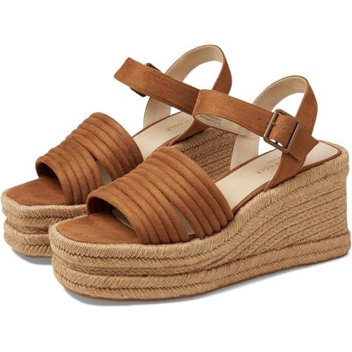 Kenneth Cole New York Shelby Sandals Women 10 Cognac Platform Espadrille RHS5913