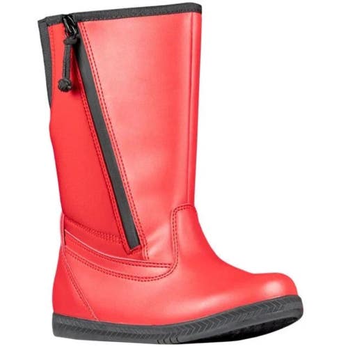 Billy BK21323-600 Kids 8 Red Black Zipper Water Resistant Cozy Rain Boot RHS6023