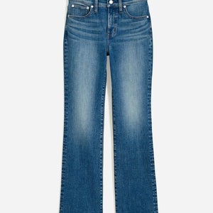 Madewell Kick Out Crop Jeans Women's 27 Blue Denim Mid Rise Flare Leg GBO909