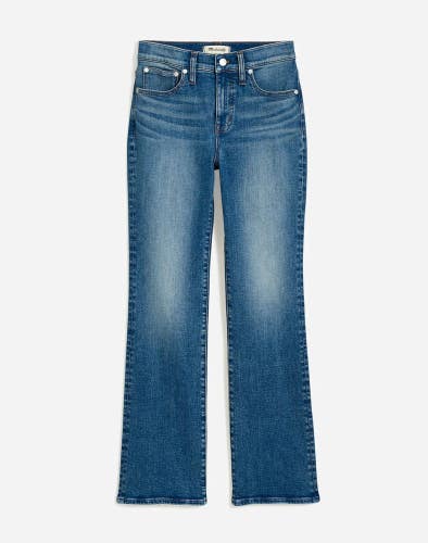 Madewell Kick Out Crop Jeans Women's 27 Blue Denim Mid Rise Flare Leg GBO909